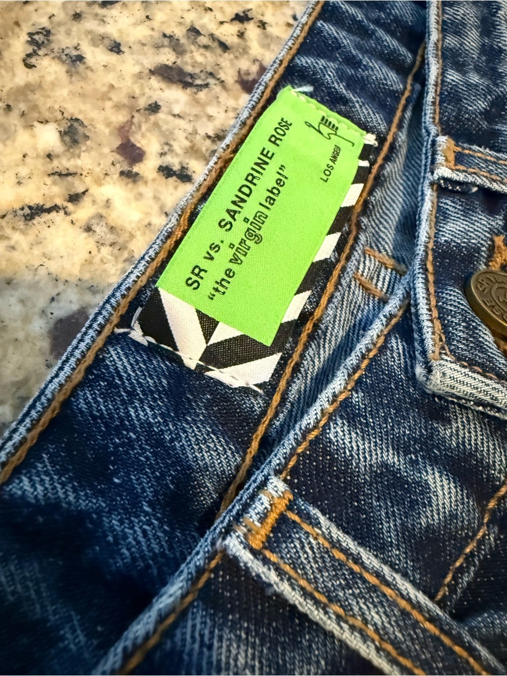 Sandrine Rose Jeans Size 31 NWT High Rise Wide Leg Straight Denim Distressed - Picture 6 of 6